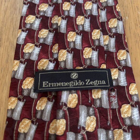 Ermenegildo‎ Zegna Silk Tie Multicolor Abstract Floral Pattern Designer Necktie - Picture 7 of 10